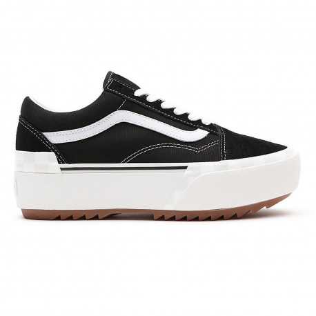 Old skool stacked (suede/canvas) - Black/blanc de blanc