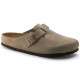 BIRKENSTOCK, Sabots boston sfb cuir suede, Taupe