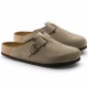 BIRKENSTOCK, Sabots boston sfb cuir suede, Taupe