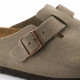 BIRKENSTOCK, Sabots boston sfb cuir suede, Taupe