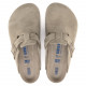 BIRKENSTOCK, Sabots boston sfb cuir suede, Faded kaki